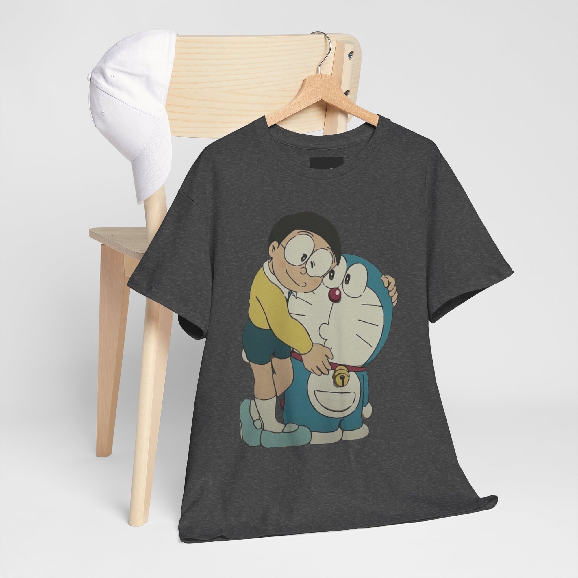 Cartoon Unisex Tee - Nobita and Doremon Print