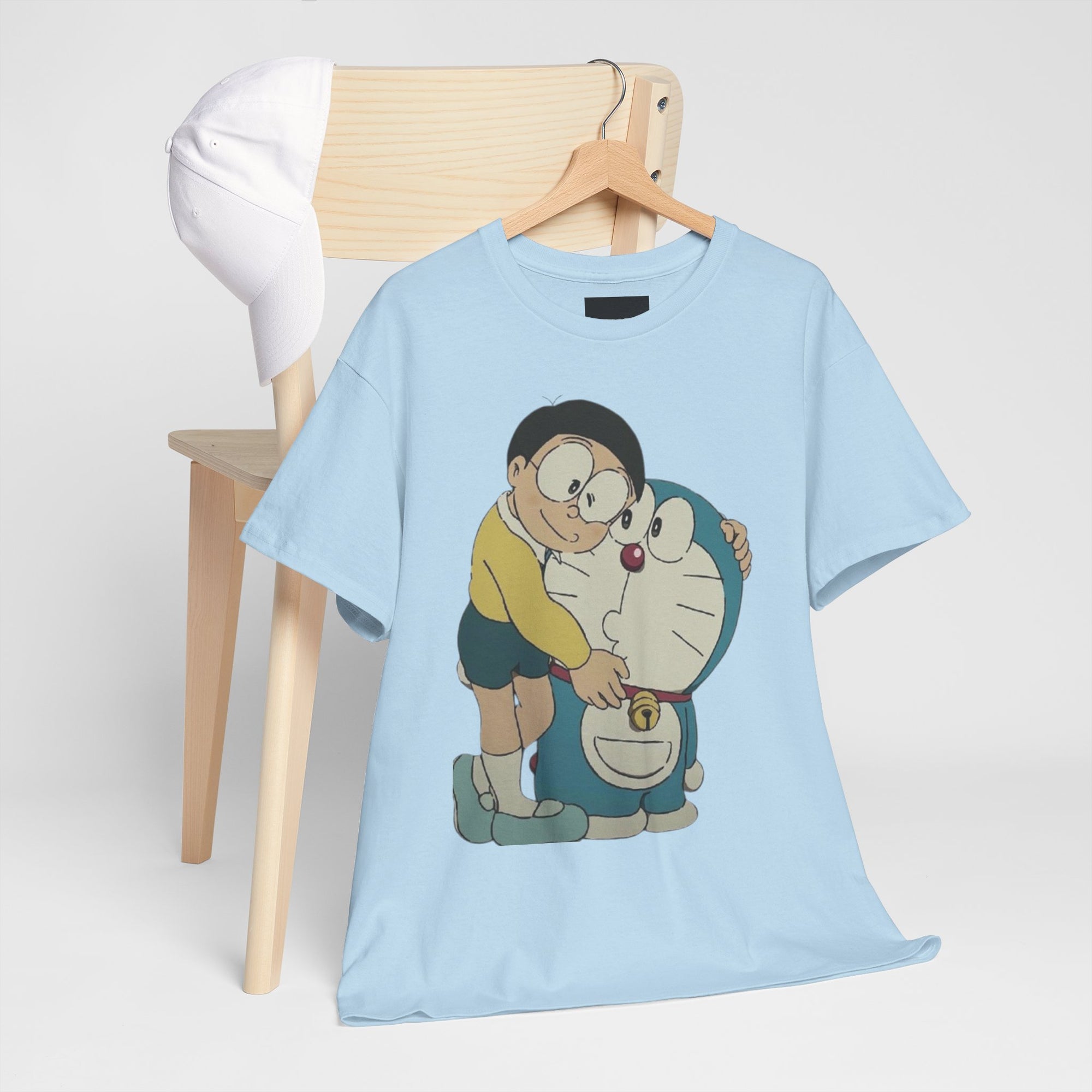 Cartoon Unisex Tee - Nobita and Doremon Print