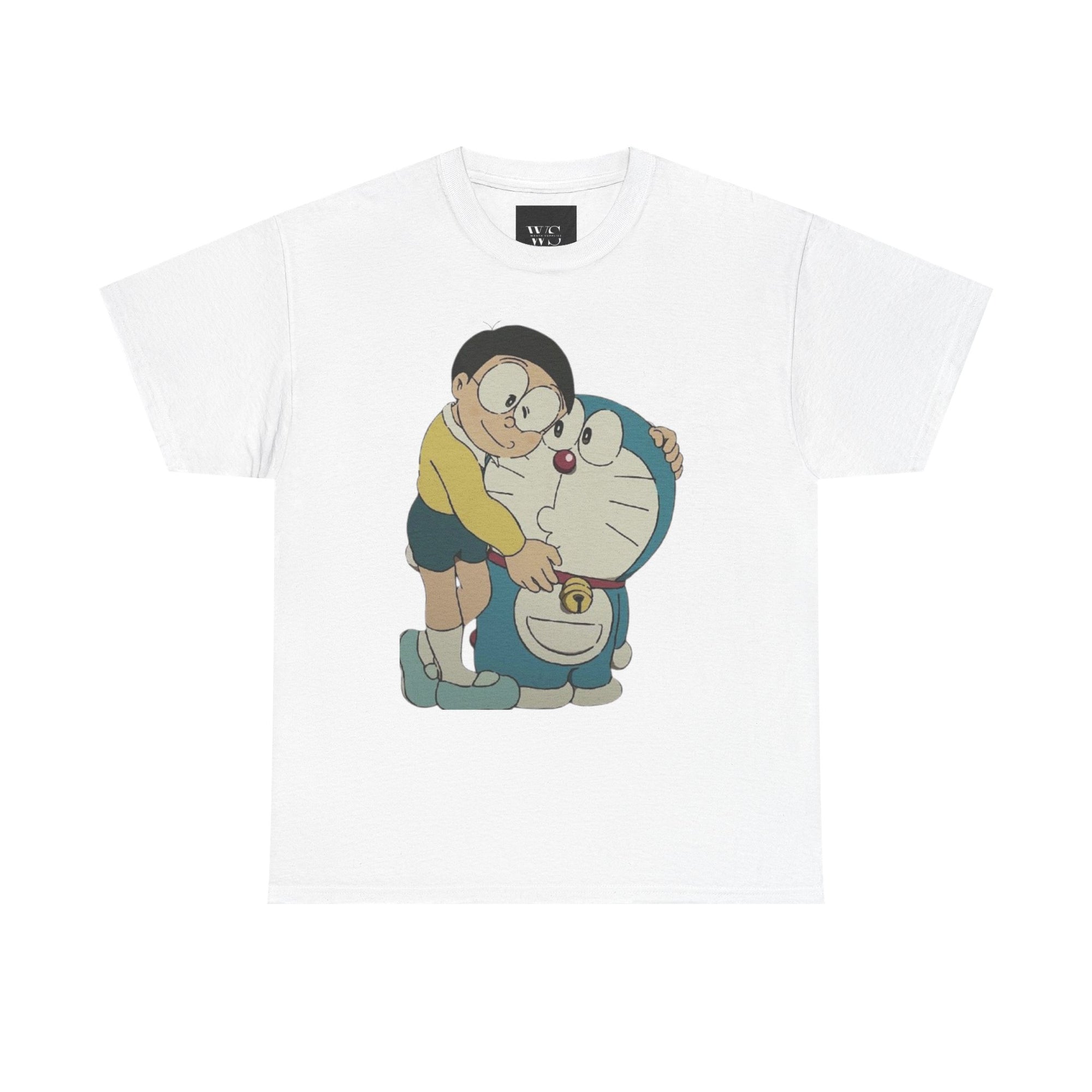 Cartoon Unisex Tee - Nobita and Doremon Print