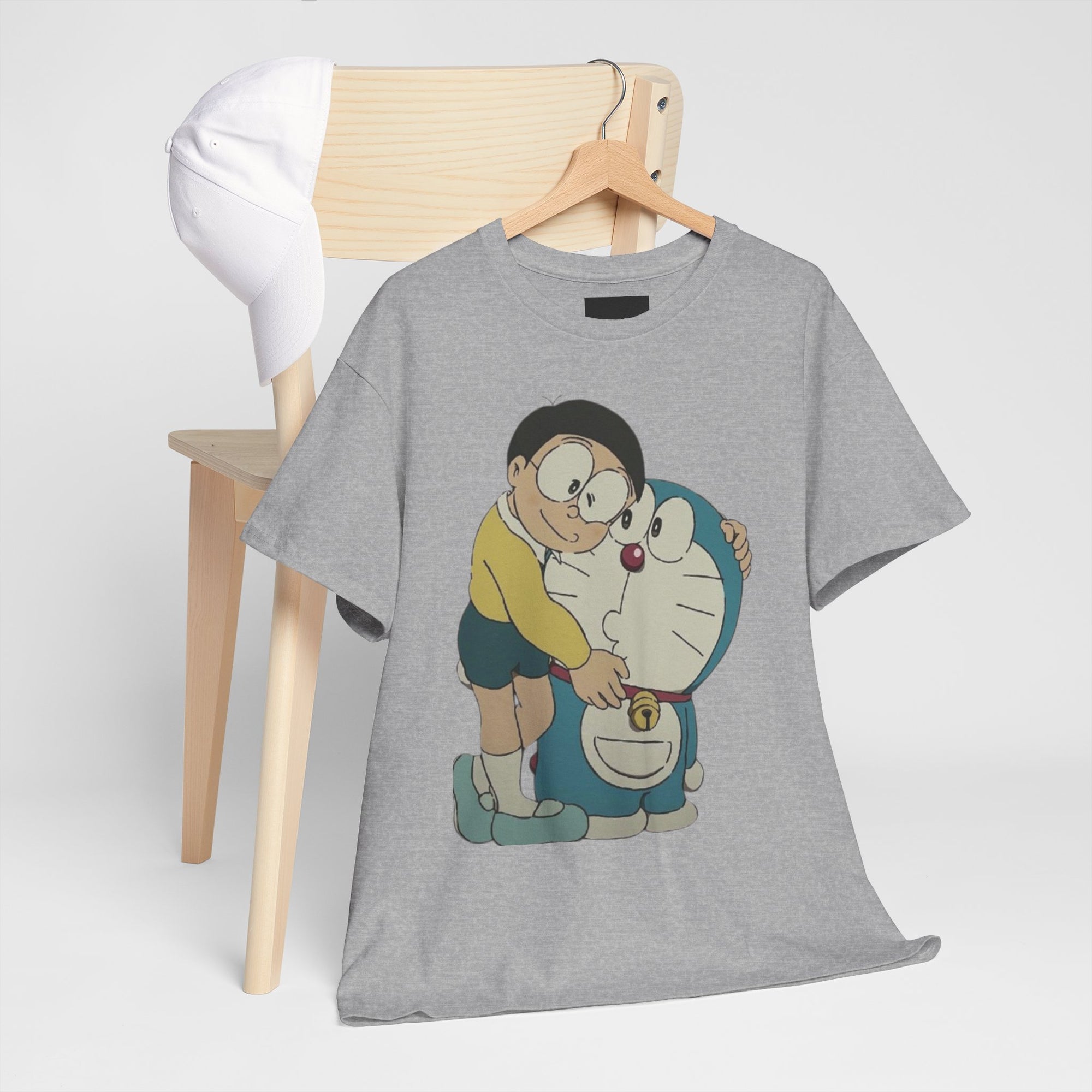 Cartoon Unisex Tee - Nobita and Doremon Print