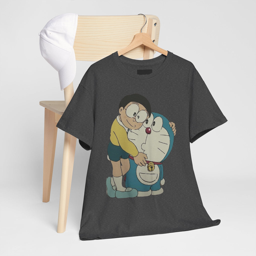 Cartoon Unisex Tee - Nobita and Doremon Print