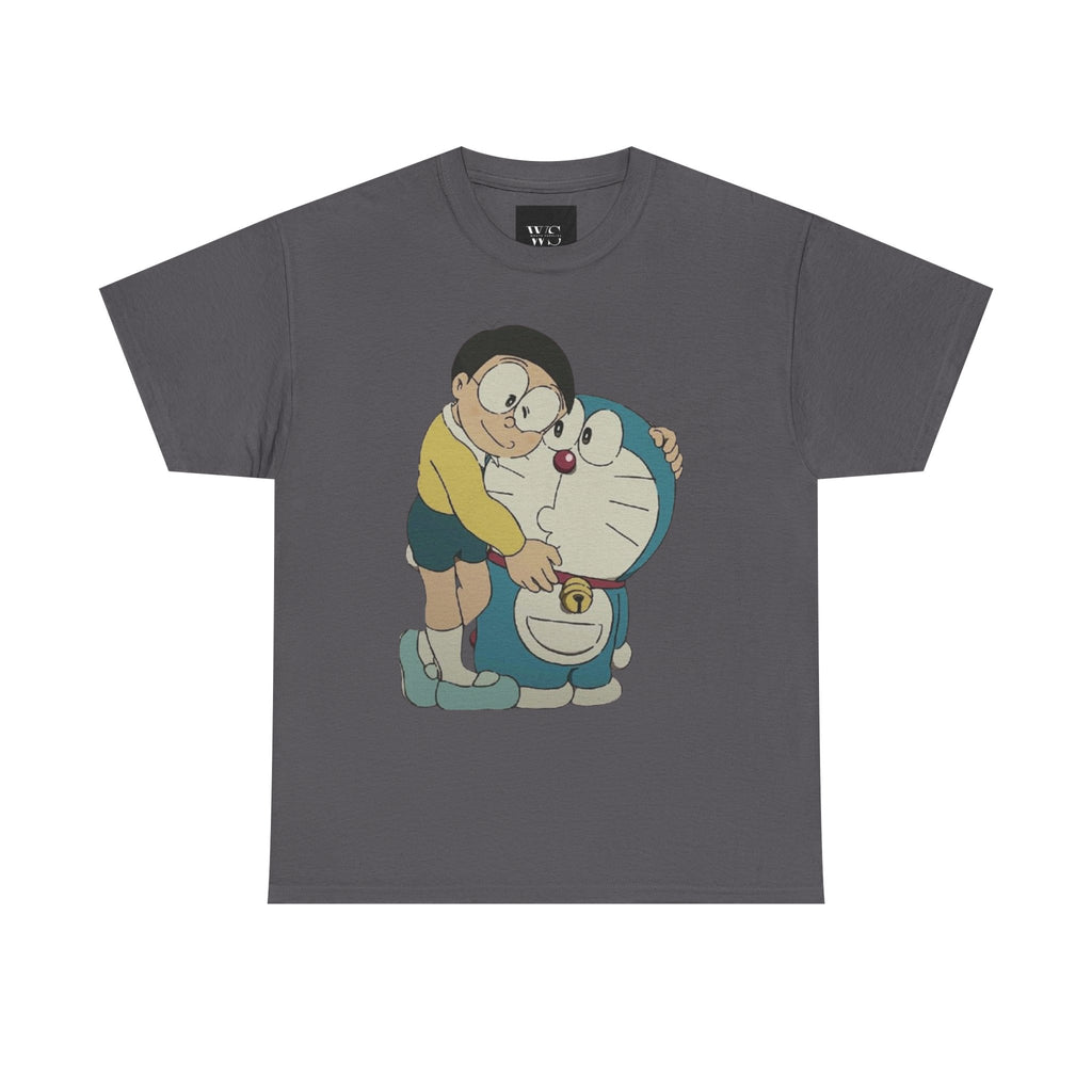 Cartoon Unisex Tee - Nobita and Doremon Print