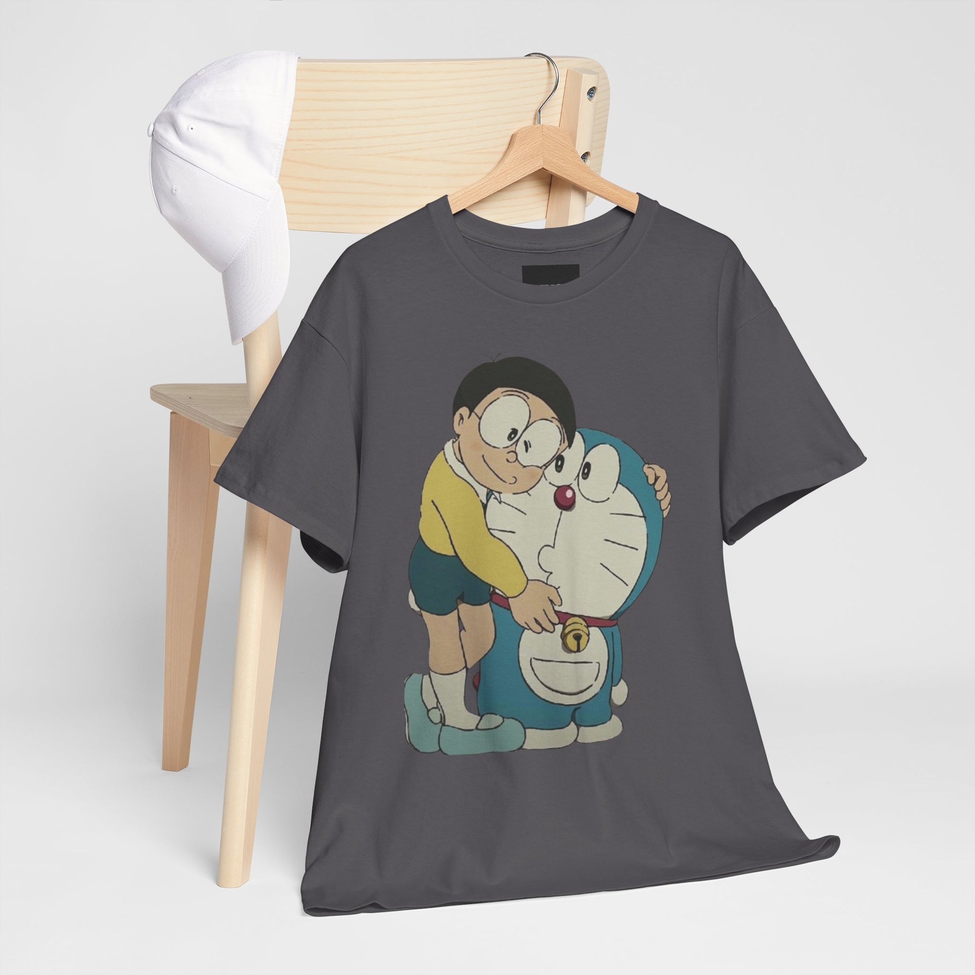 Cartoon Unisex Tee - Nobita and Doremon Print
