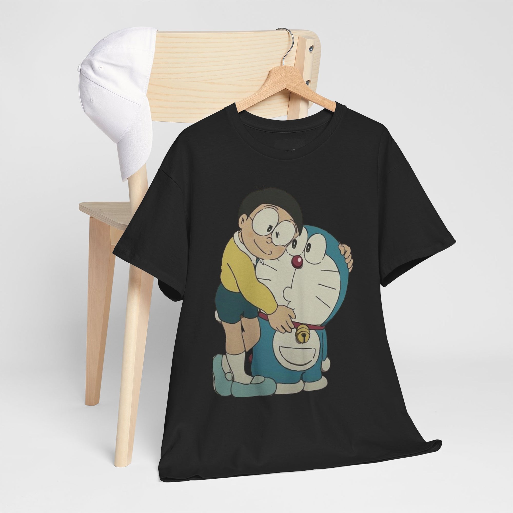 Cartoon Unisex Tee - Nobita and Doremon Print